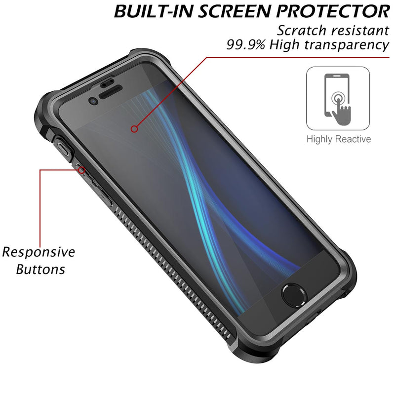 Dexnor iPhone 11 Pro Case with Screen Protector Clear Rugged Full Body  Protective Shockproof Hard Back Defender Dual Layer Heavy Duty Bumper Cover